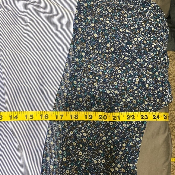 Zara button up striped floral statement long sleeve professional career office S - Picture 8 of 9